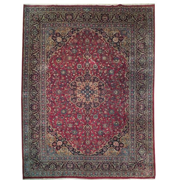 Consigned, Persian Rug, Burgundy, 10'x13', Handmade Wool Tabriz