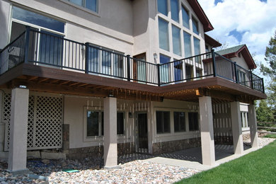 Inspiration for a large timeless side yard deck remodel in Denver