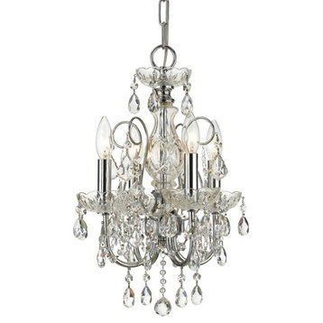 Crystorama Imperial 4 Light Mini Chandelier 3224-CH-CL-I - Polished Chrome