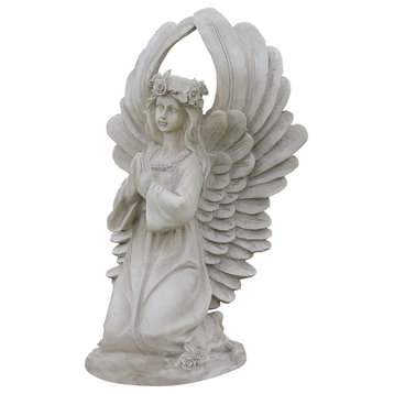 15.25" Angel Kneeling in Prayer Outdoor Garden Statue