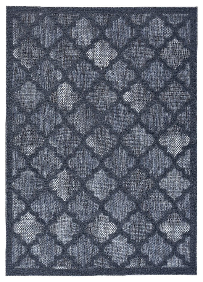 Nourison Easy Care 4' x 6' Navy Blue Indoor/Outdoor Rug - Contemporary ...
