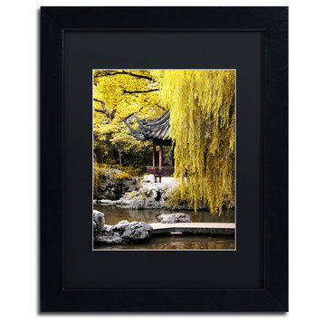 Philippe Hugonnard 'Golden Lake' Art, Black Frame, Black Matte, 14"x11"