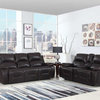 Two Piece Indoor Brown Faux Leather Five Person Seating Set