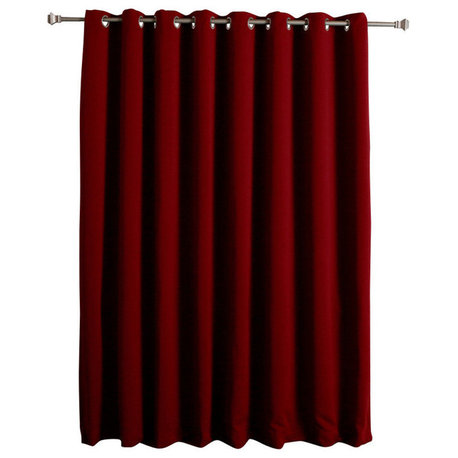 Thermal Blackout Curtain With Wide Grommet Top, Burgundy, 100"x108"