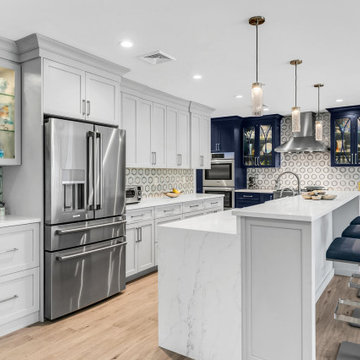 Grey & Navy Kitchen: Open Concept