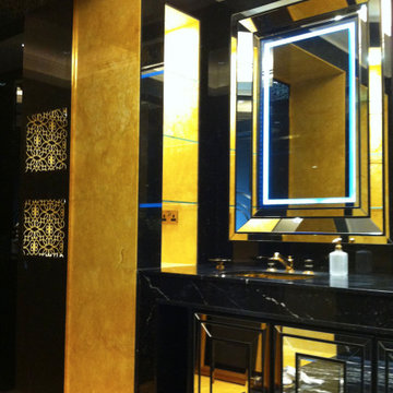 Marble bathroom - Bagno in marmo nero e oro