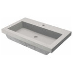Native Trails, Inc. - Trough 3019 Concrete Bathroom Sink, Ash, Single Faucet Hole - Crafted from a sustainable blend of concrete and natural jute fiber, the Trough 3019 sink effortlessly bridges the gap between modern and rustic. Its clean lines and smooth, matte surface radiate modernity, while earthy concrete adds a warm farmhouse aesthetic to any design. An improved two-part sealer is proven to prevent staining, scratching and cracking. Now available in a smaller 30-inch size, the Trough 3019 brings organic beauty to more compact bathroom spaces.