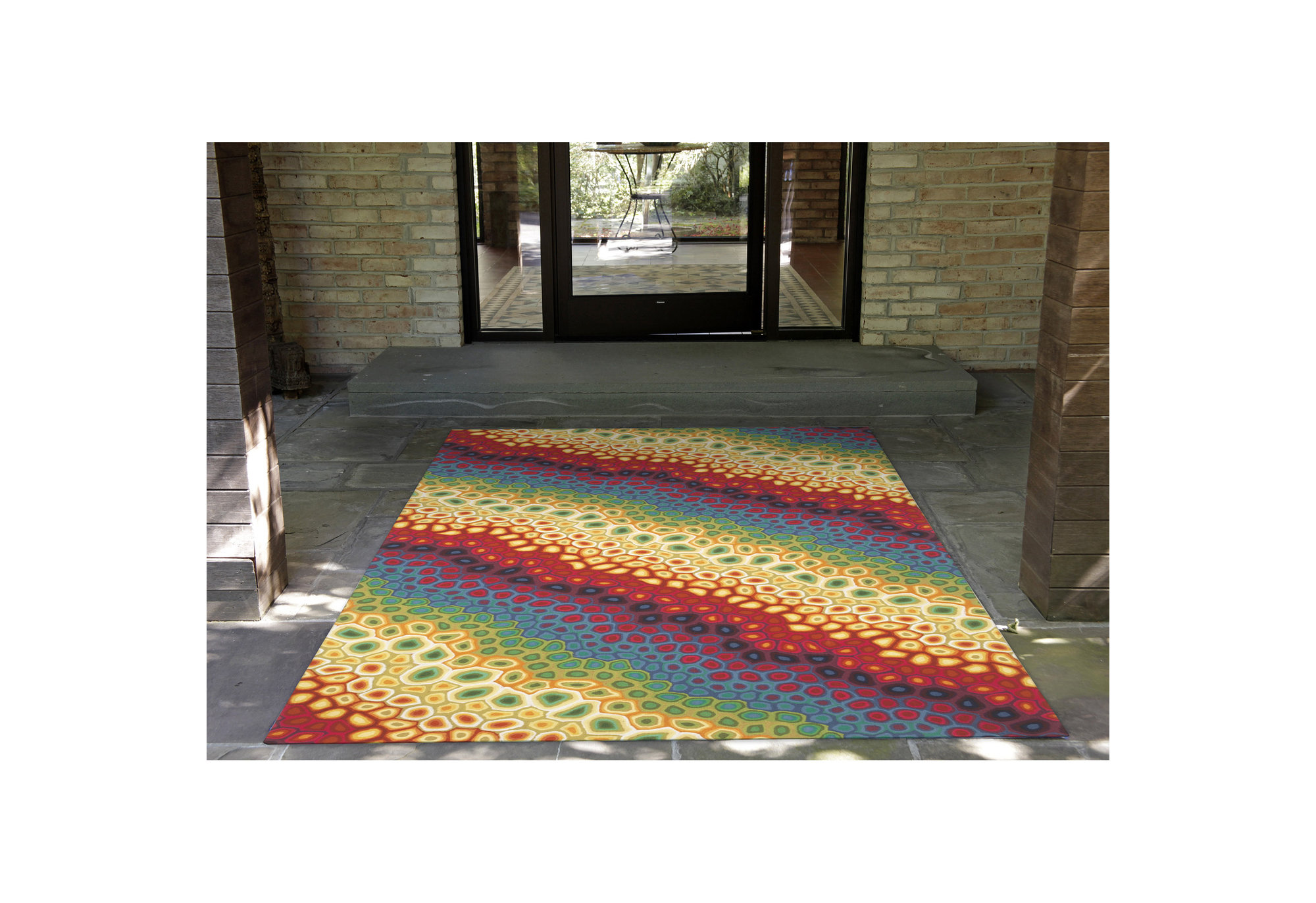 Visions IV Pop Swirl Indoor/Outdoor Rug, 8' Square - Contemporary ...