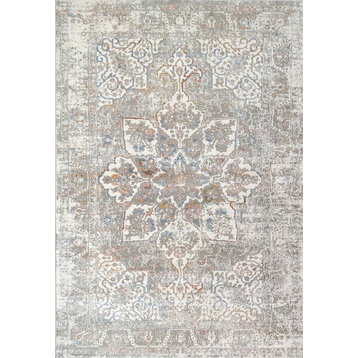 Dynamic Rugs Zen Polyester Area Rug Gray/Taupe 2.2X7.7
