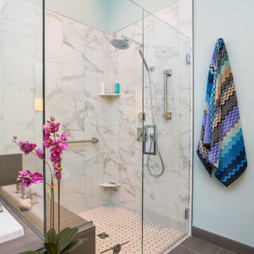 Contemporary Accessible Primary Bath with Curbless Shower