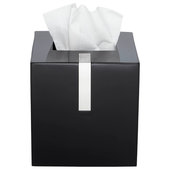 Black Tissue Box Cover - Modern Tissue Box Holder with Lacquer High Gloss  Finish and Rounded Edges - Cube Square Box fi