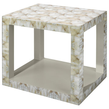 Gray Paper Lacquer Fragment Side Table