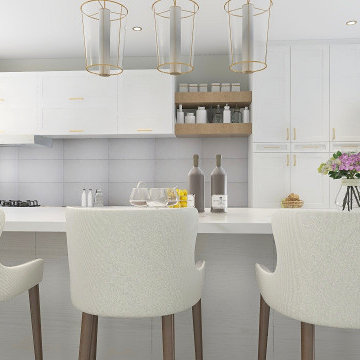Naturel Wood & White Modern Kitchen