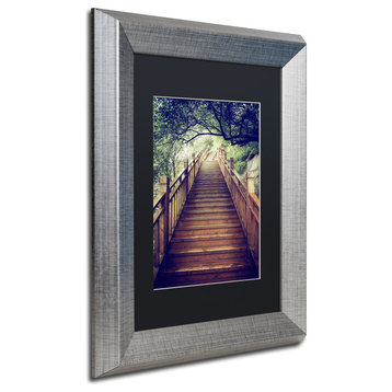 Philippe Hugonnard 'Staircase' Art, Silver Frame, Black Matte, 14"x11"