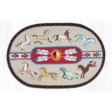 Native Horses Oval Patch 20"x30"