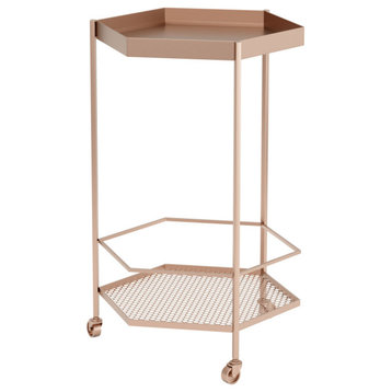 Zuo Modern Hex Steel Bar Cart With Gold Finish 101478