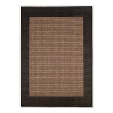 Couristan Recife Checkered Field Cocoa and Black Indoor/Outdoor Rug, 3'9"x5'5"