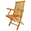 Classic Solid Teak Wood Folding Armchair By Anderson Teak