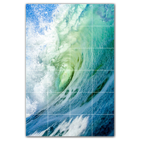 Waves Ceramic Tile Wall Mural HZ501172-46L. 32" x 48"