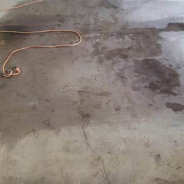 Oil, Cracks, Uneven Floor, Cold Weather, Unhappy Client