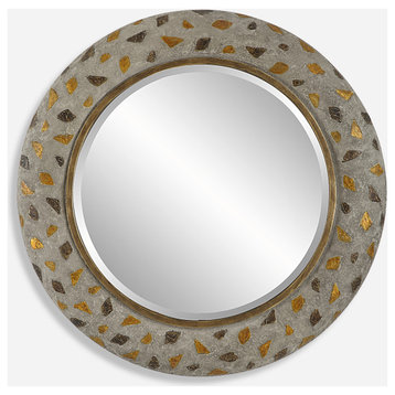 Copper Terrazzo Round Mirror