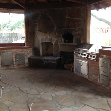 The Hammer Family Wood Fired Pizza Oven and Fireplace Combo in Louisiana