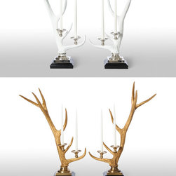 Faux Elk Antlers Candelabra - Candleholders