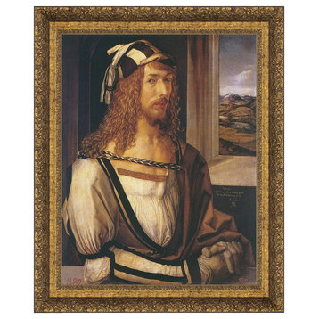 "Durer Self Portrait 1498" Stretched Canvas Replica, 22"x27"