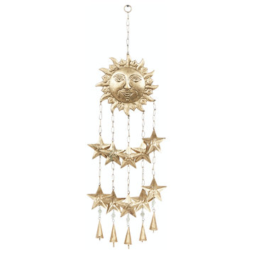 Eclectic Gold Metal Windchime 561396