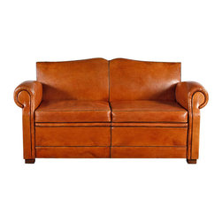 French Art Deco Leather Club Sofa - Sofas