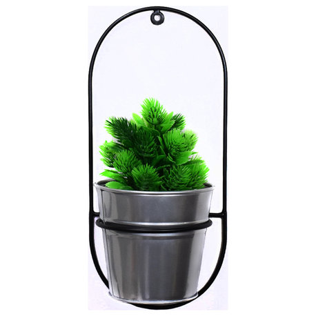 Handmade 100% Iron Round Modern Planters Pot, Silver