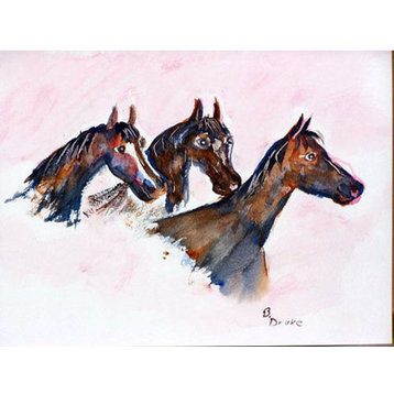 Three Horses Door Mat 18x26