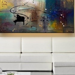 3-Piece sectional "Music in Air" Painting - Paintings