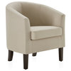 Modern Club Chair Barrel Design, Beige