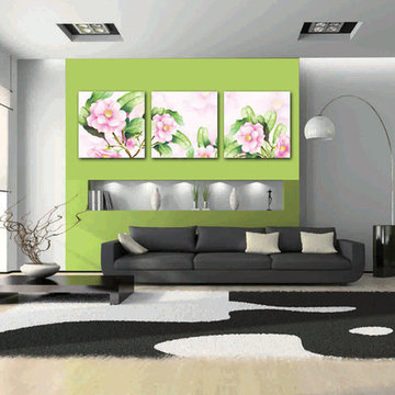 Three panel Flowers Canvas Prints