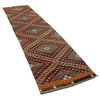 Rug N Carpet - Handwoven Turkish 2' 10'' x 12' 3'' Rustic Runner Kilim Rug