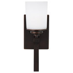 Sea Gull Lighting - Sea Gull Lighting 4130701-710 Kemal - 1 Light Bath Vanity - Wire/Cord Color: Black/White  MKemal 1 Light Bath V Burnt Sienna Etched/UL: Suitable for damp locations Energy Star Qualified: n/a ADA Certified: n/a  *Number of Lights: Lamp: 1-*Wattage:75w A19 Medium Base bulb(s) *Bulb Included:No *Bulb Type:A19 Medium Base *Finish Type:Burnt Sienna