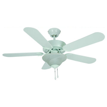 White 42" Ceiling Fan With Light Kit
