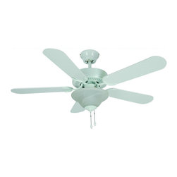 Builders Collection - White 42" Ceiling Fan With Light Kit - Ceiling Fans