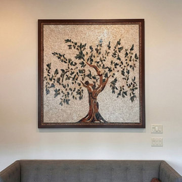 Rustic Olive Tree Wall Mosaic