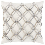 Elaine Smith - Grigio Rope Indoor/Outdoor Performance Pillow, 20"x20" - Elaine Smith Indoor/Outdoor pillows are hand-crafted using Sunbrella solution-dyed acrylic yarns which are woven into intricate jacquard patterns and sophisticated stripes. By solution-dying the fabrics at the yarn level, rather than printing on the surface of the fabrics, our durable pillows will last longer, resisting rain, sun, mildew, and stains and retaining their color and vibrancy for years to come.
