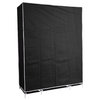 50" Portable Closet Storage Organizer Wardrobe Clothes Shoe Shelf Rack Black