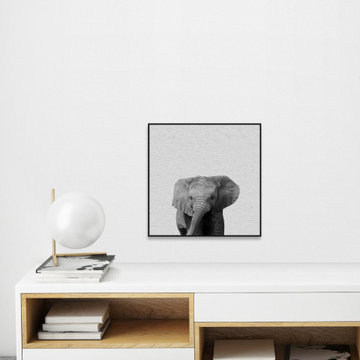 "Elephant Surprise II" Floater Framed Painting Print on Canvas