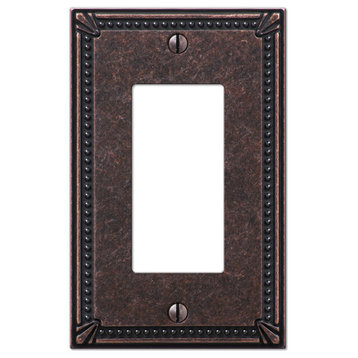 Imperial Bead Tumbled Aged Bronze Cast 1-Rocker Wall Plate