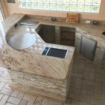 Outdoor Kitchens, BBQs with Gobi Unitek Natural Stone Panels