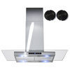 GV 30-Inch Stainless Steel Island Range Hood W/Carbon Filter For Ductless Option