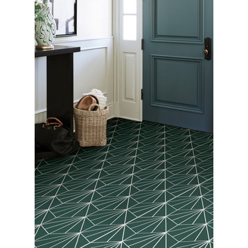 Beryl Peel and Stick Floor Tiles. Green, Box