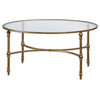 "Aden" Oval Gold Iron Coffee Table