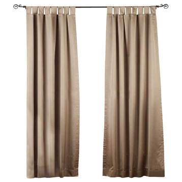 Lined-Brownish Gray Tab Top 90% blackout Curtain / Drape  - 50W x 84L - Piece