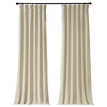 Tiramisu Cream Urban Lush Velvet Curtain Single Panel, 50"Wx84"L